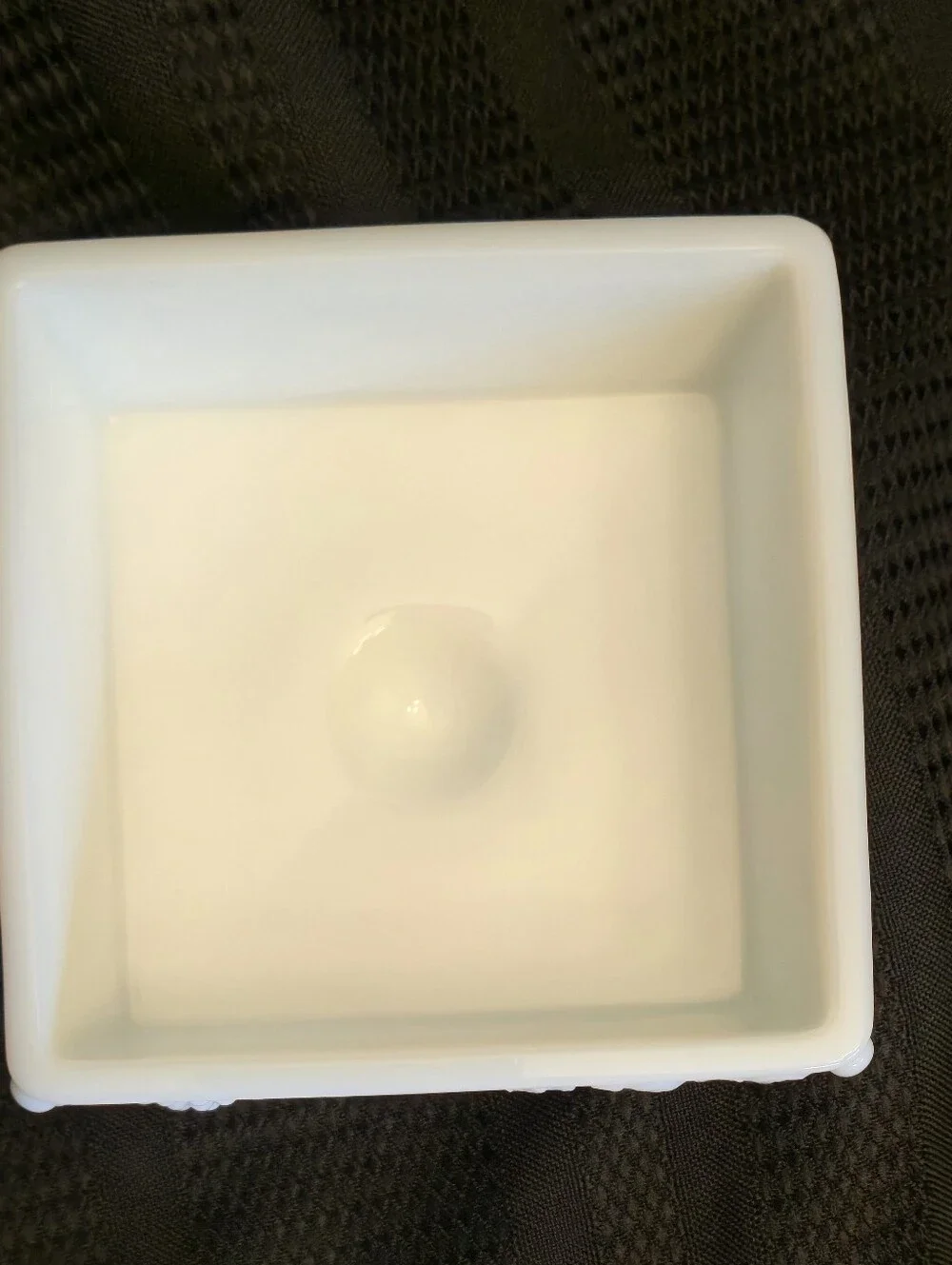 Westmoreland Beaded Milk Glass Grape & Leaf Covered 